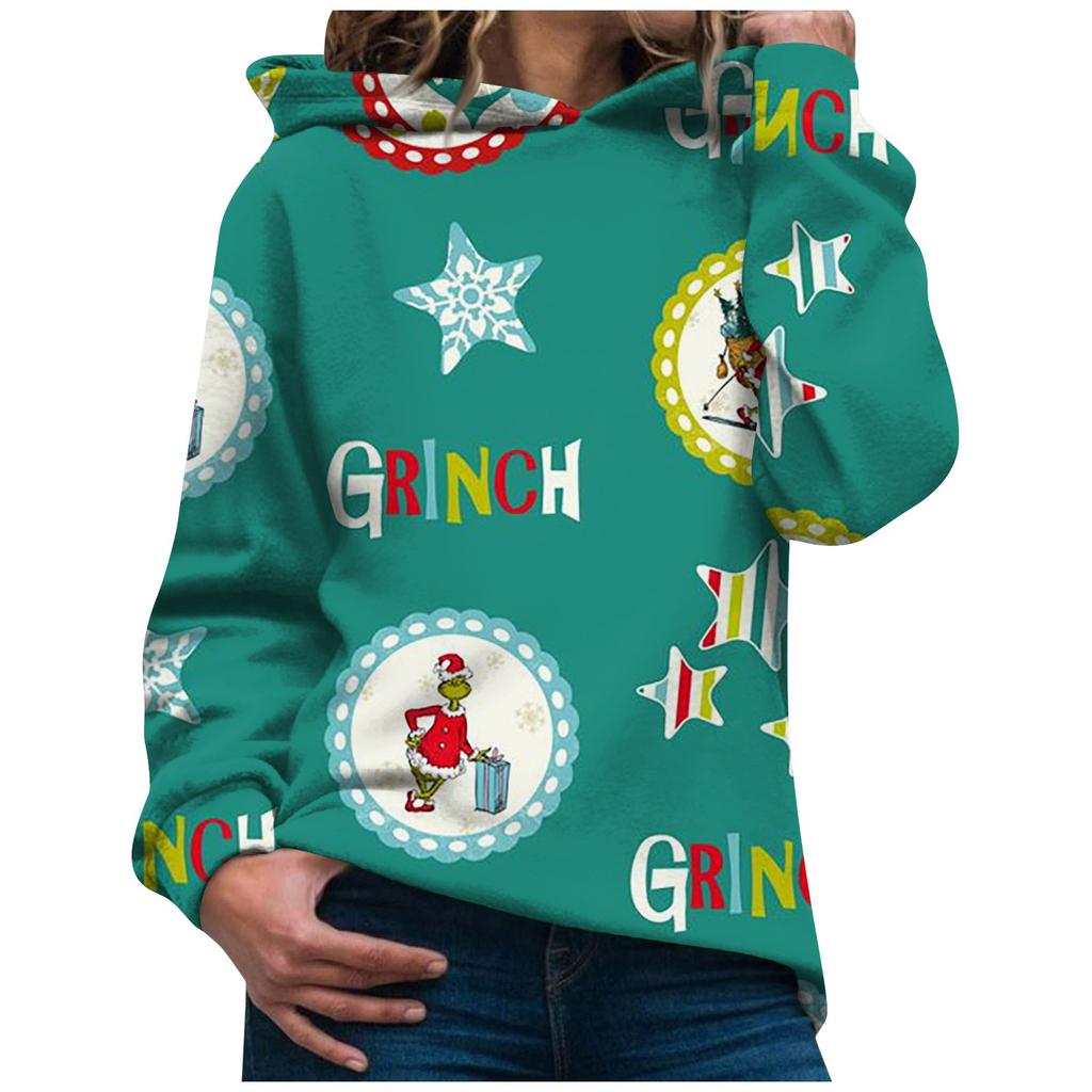 Weihnachten Kapuzen Sweatshirts Für Frauen Casual Langarm Pullover Sweatshirt Herbst Winter Kleidung