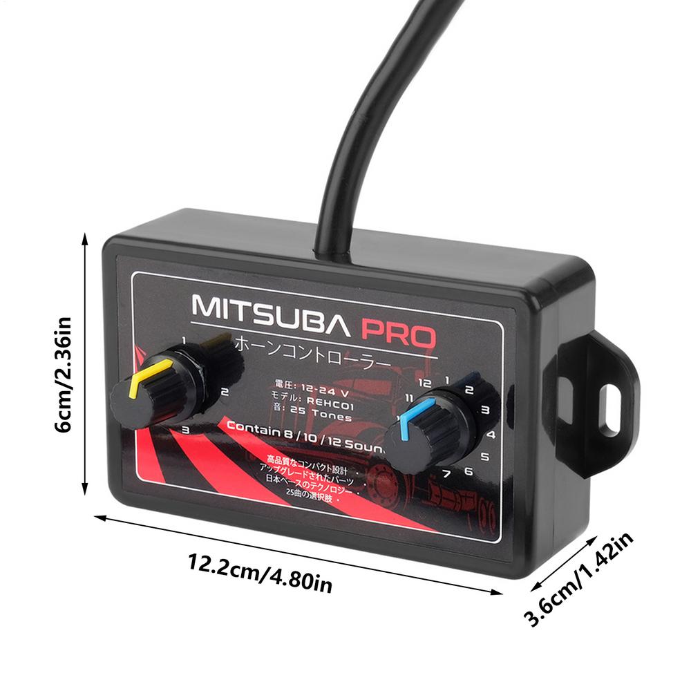 

12V 24V Universal 25-tone Button Adjustment Multi-tone Speaker Snail Control Box for Car Motor Automotive Exterior Accessories чёрный