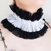Mujeres Renacimiento Isabelino Malla Volante Falso Cuello Vintage Pequeño Cuello Gorguera Lazos Desmontable Gargantillas Chal Envolvente