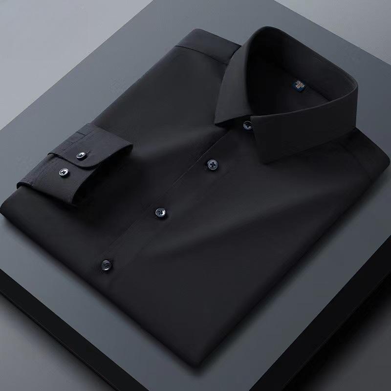 Camicie da Uomo di Alta Gamma, Serie Uomo Seta di Gelso, Camicie Casual a Maniche Lunghe, Drappeggio Estivo Ghiacciato, Camicie Senza Stiro