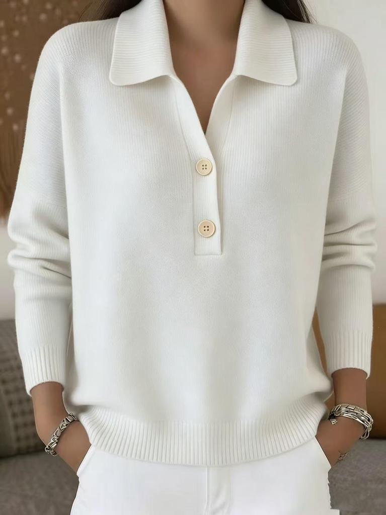 2026 Cross-border Europe & America Autumn/Winter Women’s Loose Lapel Button Sweater Knitwear