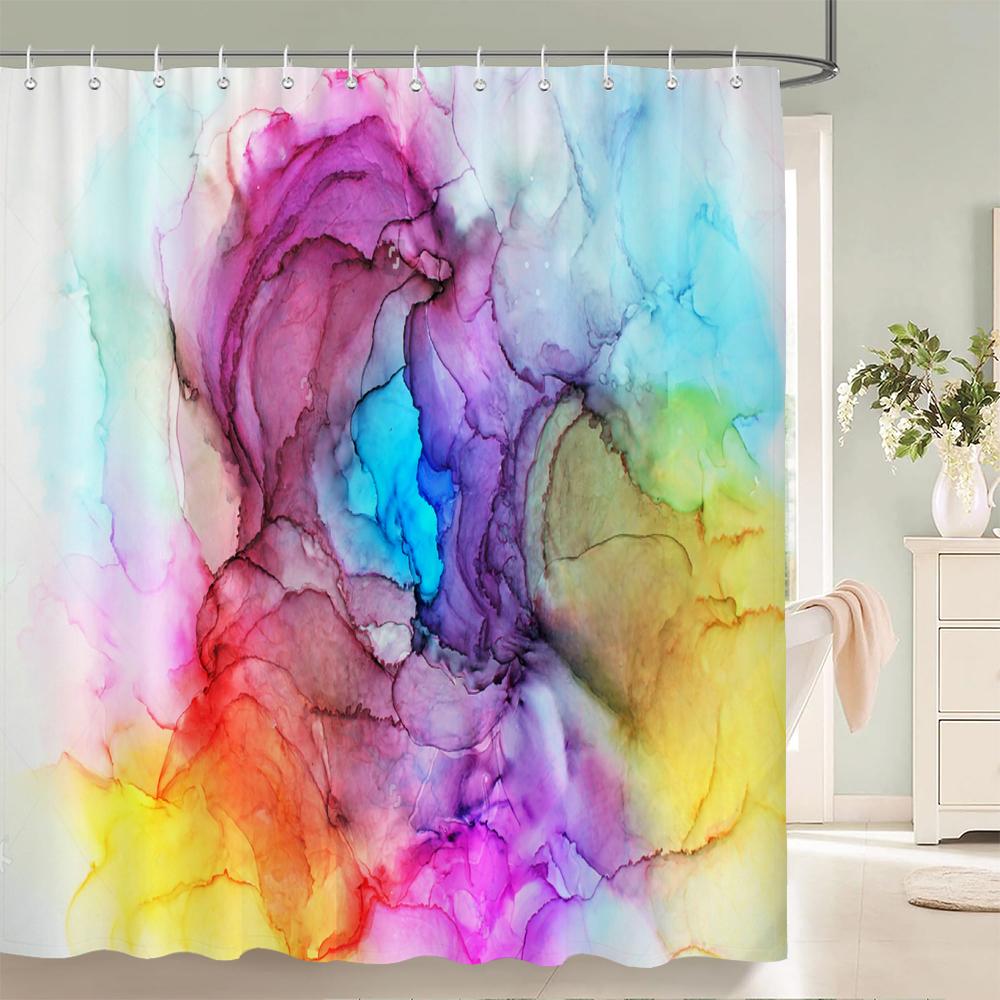 

Waterproof Polyester Fabric 3D Bath Curtain Geometric Figure For Bathroom Curtain Shower Curtain Long 180*200Cm W60H190(CM)-1 Pcs