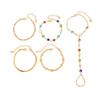 Luxury Minimalist Gold Plated Thin Chain Finger Ring Hand Chain Bracelets For Women, Party Elegant Jewelry