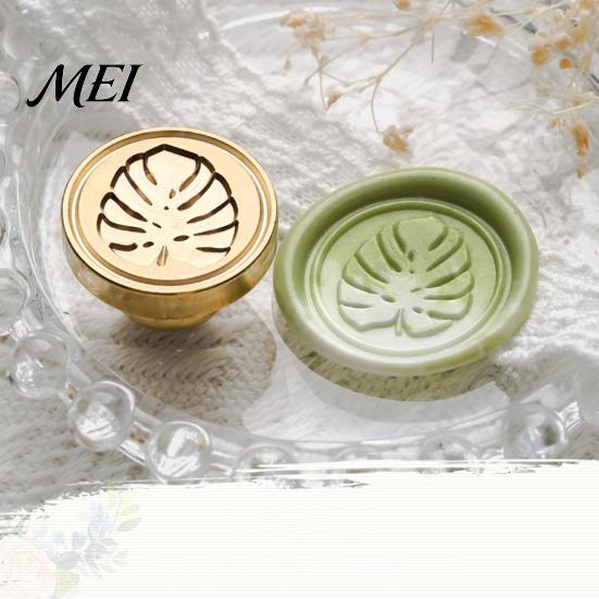 Greeting Card Sealer Wax Seal Stamp, Vintage Plant Pattern Head, Durable Flower Embossing Stamp Copper Head Replacement, for Envelope And Cards