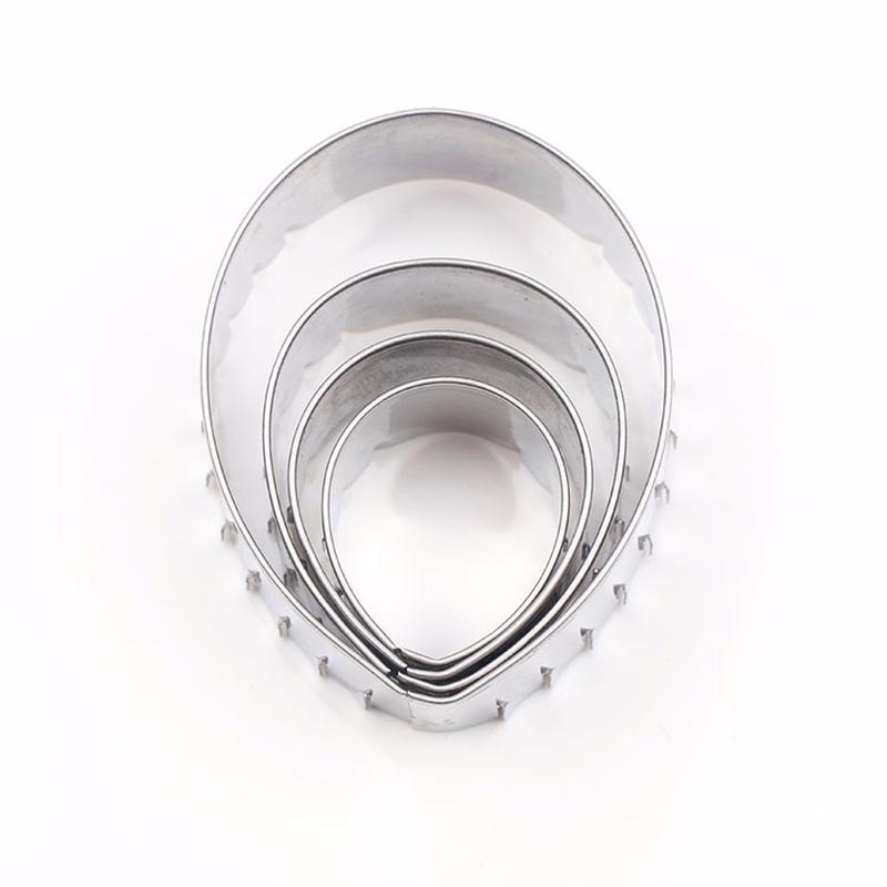 4 יח'\סט נירוסטה ורד עלים ירוקים תבנית עוגיות 3D פונדנט קאפקייק ביסקוויט תבנית אפייה