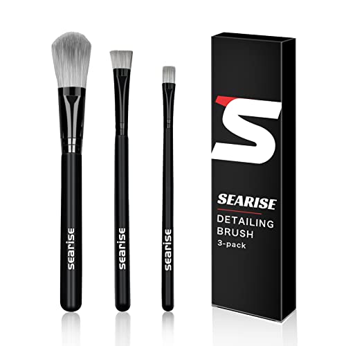 

SEARISE Детализирующая кисть, Щетка для мойки автомобиля, Детализирующая кисть, Сверхтонкий тип, для очистки небольших участков, таких как эмблемы и зазоры, Набор из 3 штук