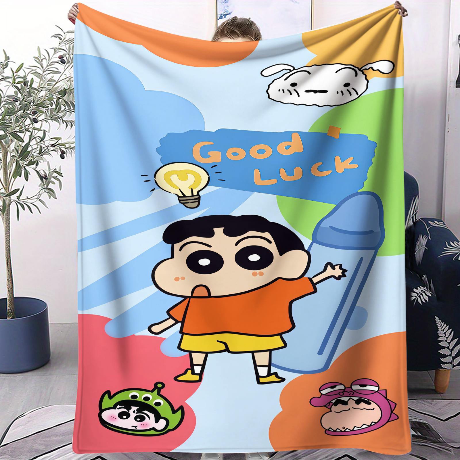 

Crayon Shinchan Classic Anime Small Cover Blanket Soft Comfortable SkinFriendly For Bed Bedroom Dorm Sofa Car Camping Party Gift 70x100cm