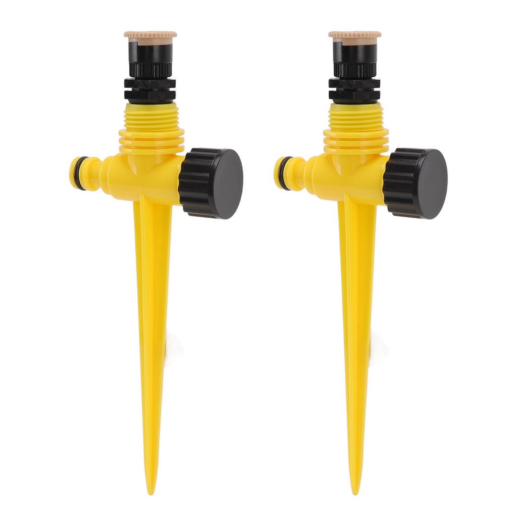 2Set 360 Degree Rotating Garden Yard Sprinkler Ground Plug Type McGonagall Sprinkler Head for Drip Irrigation Green