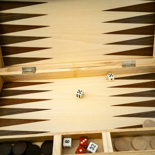 Skládací dřevěné pouzdro na backgammon LPG 45 cm