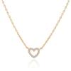 18K Gold Mini Heart Pendant Necklace with Stainless Steel Chain and Copper Micro-Paved Zirconia for Women