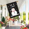 1pc, Festive "Let It Snow" Snowman Design, Double-Sided Polyester Garden Flag, Outdoor Yard Decor, Lawn Flag, No Power Needed, Christmas Winter Holida