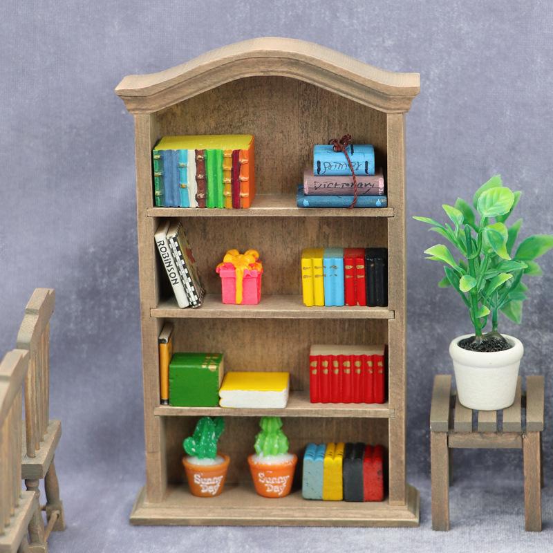 1:12 Dollhouse Miniature Arched Cabinet Vintage Bookcase Furniture Model