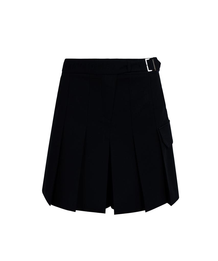 CREVE9 Obi-Buckle Pleated Half Pants Bk