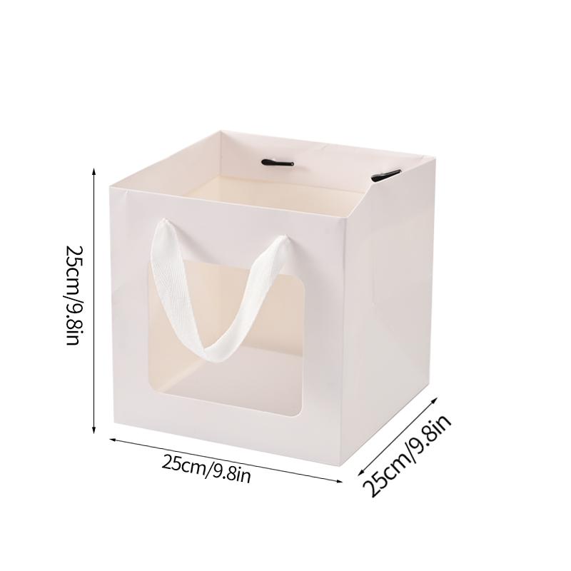 Portable Gift Bag Cookie Box with Window Shopping Bag Scarf Gift Box Birthday Gift Bags Packaging Bag Cake Boxes Wedding Decor