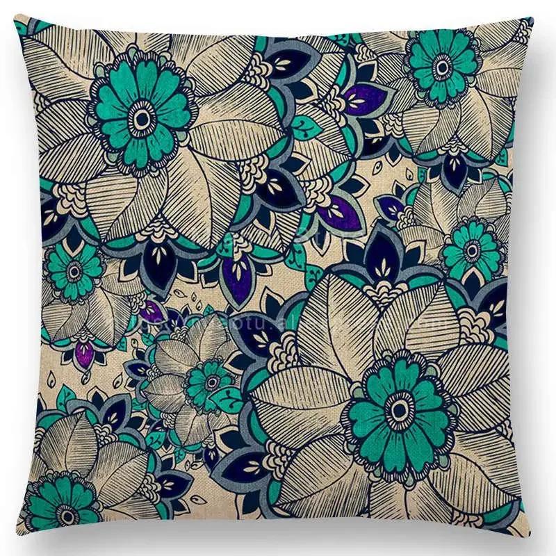 Mandalas Druck Kissenbezug Boho Stil Blume Hoffnung Bunt Wahre Seele Leben Lachen Lieben Freigeist Traum Floral Kissenbezug