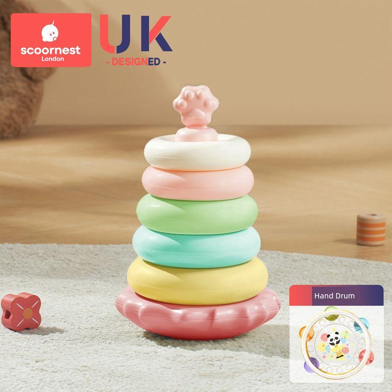

Kids Puzzle Jenga Ferrule Infants over 6 Months Old 1-2 Years Old Early Education 8-9 Months Toy for One Year Old Baby Karlovo Strawberry Color + Hand Drum Toy