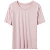 Sancai Women's Plus Size Loose Fit Round Neck Short Sleeve T-Shirt