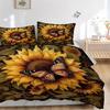 3pcs Sunflower & Butterfly Printed Quilt Set - Soft and Comfortable Quilt Cover for Bedroom, Guest Room L102