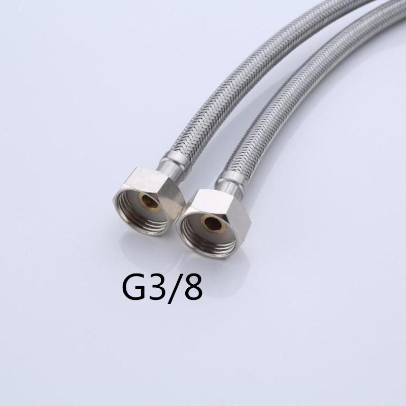 

Bathroom Hose Stainless Steel Flexible Water Pipe Kitchen 2 Pieces/Set Hot and Cold Water Tap Water Supply Pipe Hose G 1/2 G 3/8 60cm