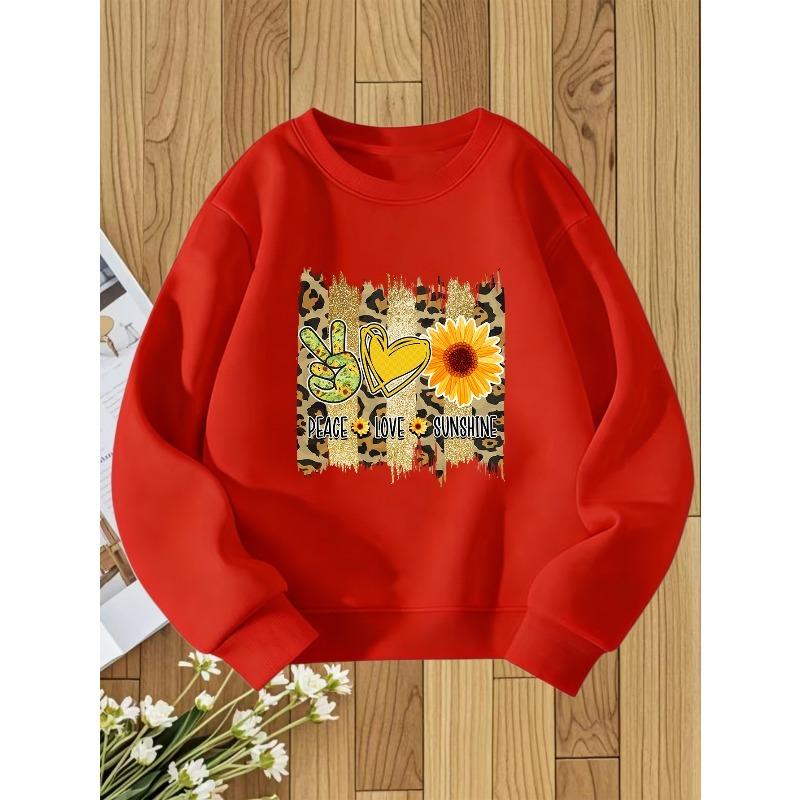 European Sizes Kids' Round Neck Hoodie Fashion Print Versatile Top