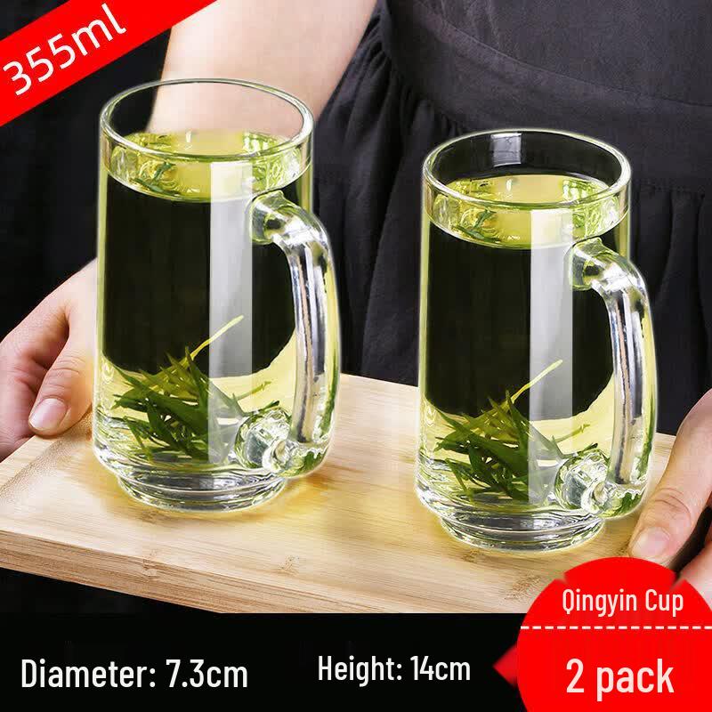 Heat-Resistant Tempered Glass Mug with Handle