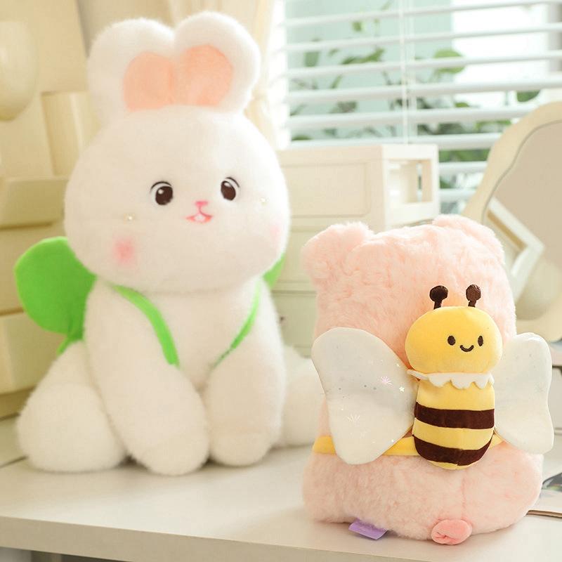 Cute Butterfly Rabbit Bee Pig Doll Plush Toy Doll Children's White Rabbit Rag Doll Birthday Gift