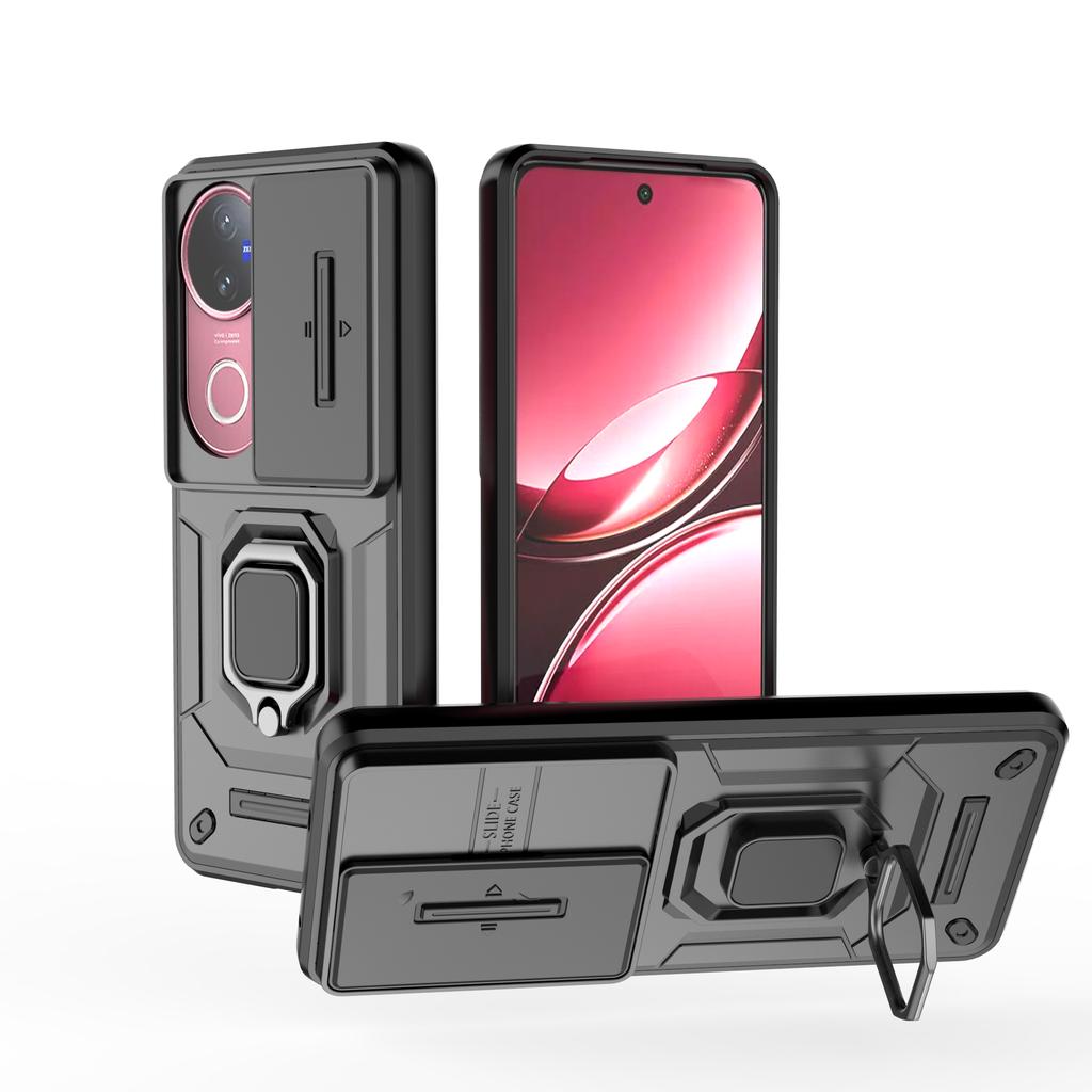 For Vivo V50 Case Slide Windows Cover Vivo V50 Fundas Coque Battle Stand Holder Push Window Shockproof Phone Back Case Vivo V50