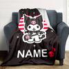 Customizable Kuromi2 Throw Blanket – Personalized Name, All-Season Cozy Snug Blanket, Machine Washable, Personalized Blanket
