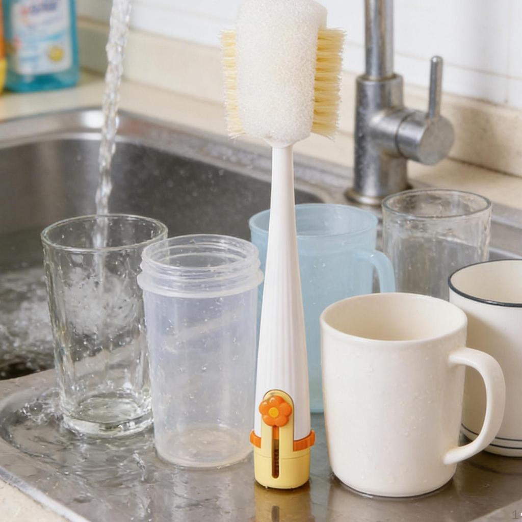 Bottle Brush, Household Cleaning Brush with Ergonomic Handle, Flexible Bristles And Hook for Seals