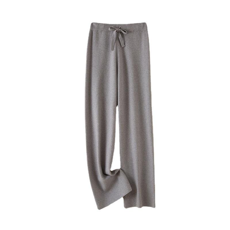2024 Korean High Waist Knit Wide-Leg Extra Long Pants for Tall Women