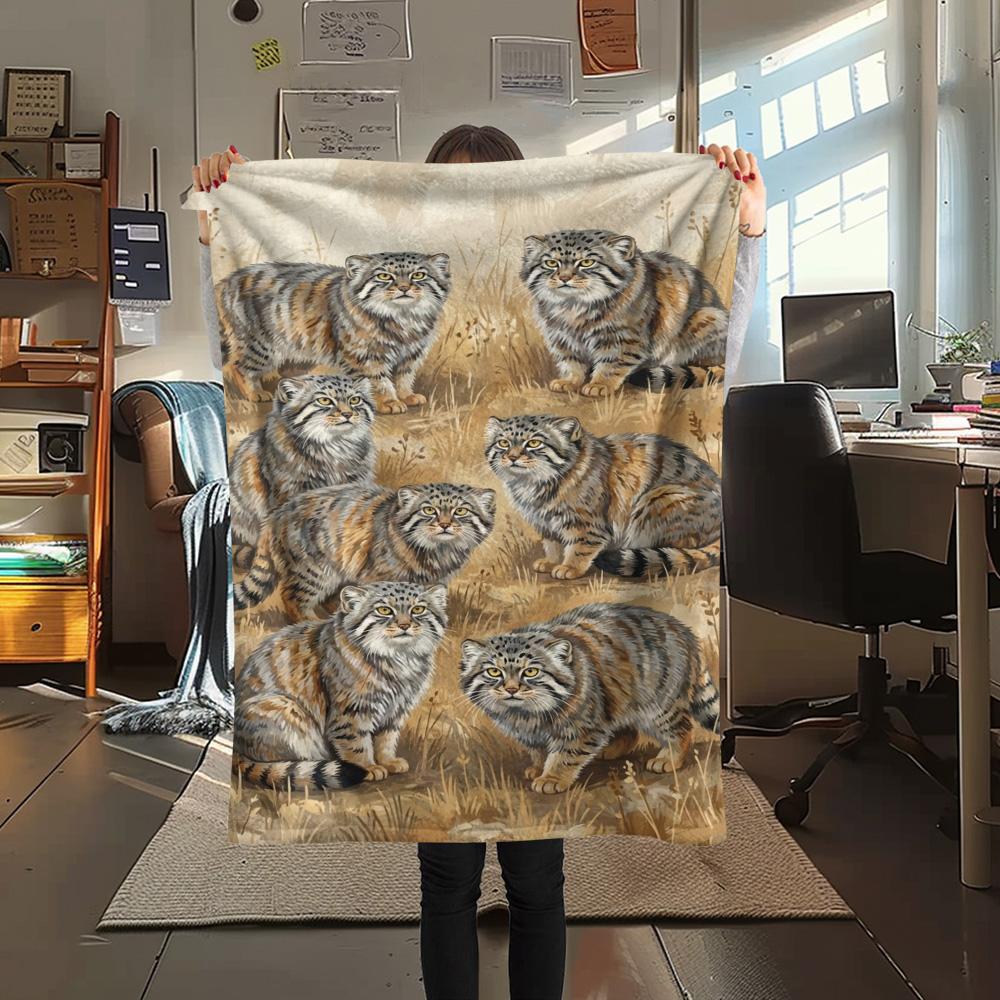 1PC Natural Decoration Print FlAannel Blanket, High quality Comfortable for All Seasons, Home Decor, Warmth and Comfort