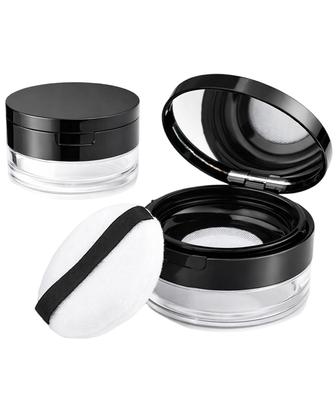 1 Piece Powder Box with Puff, Compact Powder Container for Travel and Daily Makeup Application, Portable Loose Powder Case for Women, Powder Box