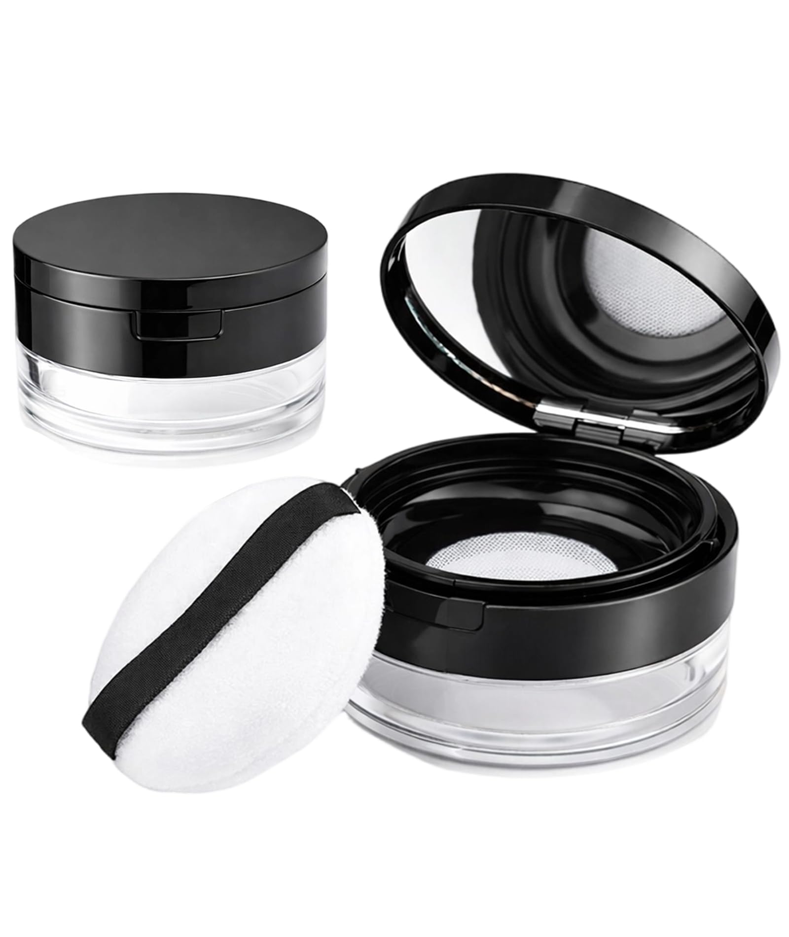 

1 Piece Powder Box with Puff, Compact Powder Container for Travel and Daily Makeup Application, Portable Loose Powder Case for Women, Powder Box