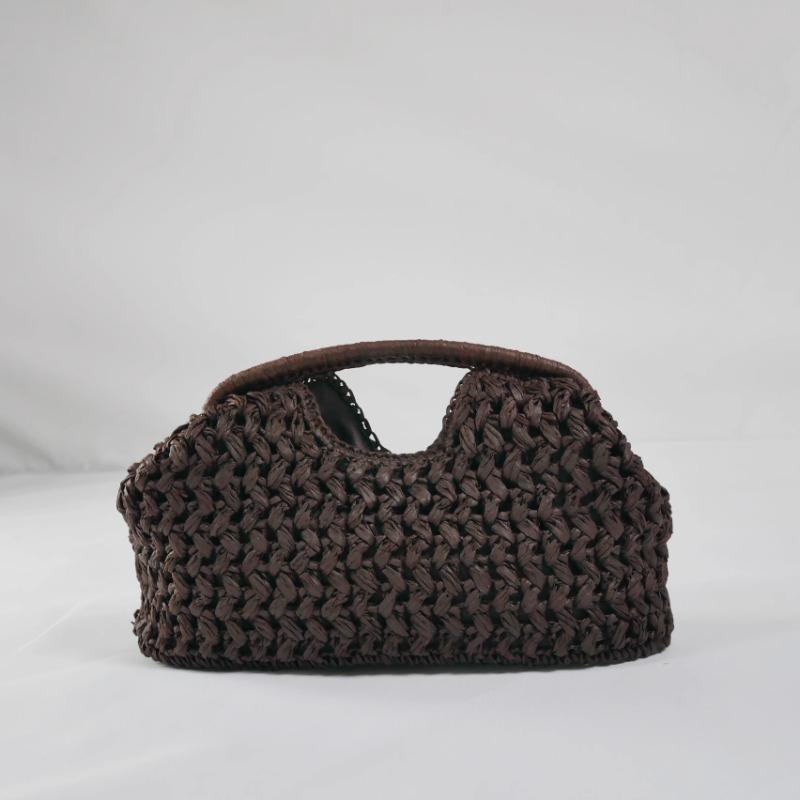 Elegante Bolso de Mano Tejido con Cadena para Mujer Bolso de Hombro de Paja Moderno Bolso Cruzado de Rafia para Playa Nuevo de Verano Bolso Versátil para Mujer