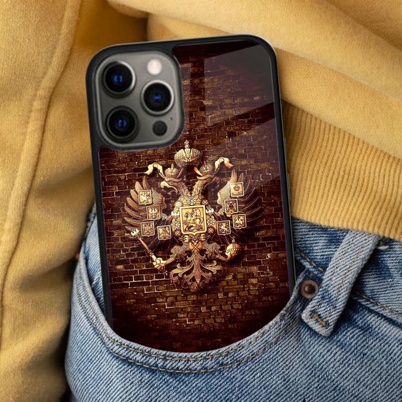 Russian Empire Coat of Arms Soft Phone Case for iPhone 17 Air 16e Pro max 15 Pro 13 14 Plus 11 12 MagSafe Magnetic Coque