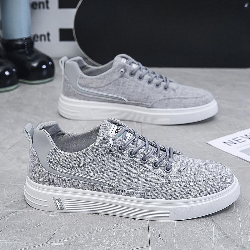

Мужская обувь, новые дышащие парусиновые туфли на плоской подошве, спортивные кроссовки, модные мужские повседневные прогулочные кроссовки 44 серый