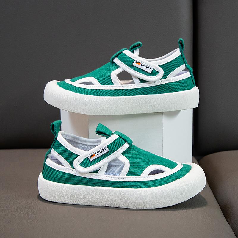 Kinder Leinenschuhe Jungen Baby Kindergarten Outdoor Einzelne Schuhe Weiche Sohle Atmungsaktiv Neue Tasche Kopf Koreanische Version Mädchenschuhe