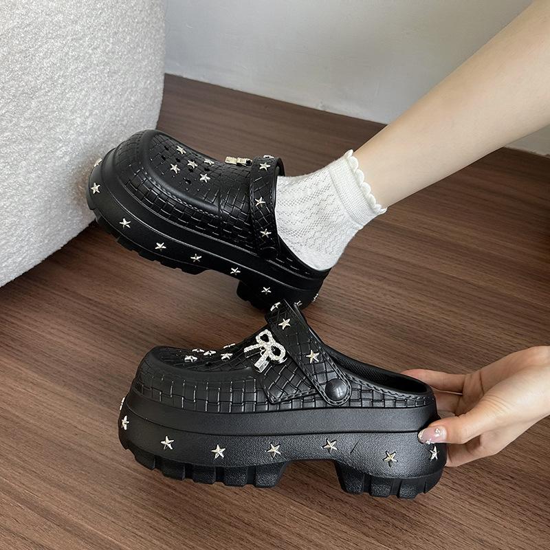 

Новые летние женские тапочки в милом и крутом стиле - Поддержка свода стопы Толстая подошва Нескользящая амортизация Сандалии, увеличивающие рост 39/40 чёрный