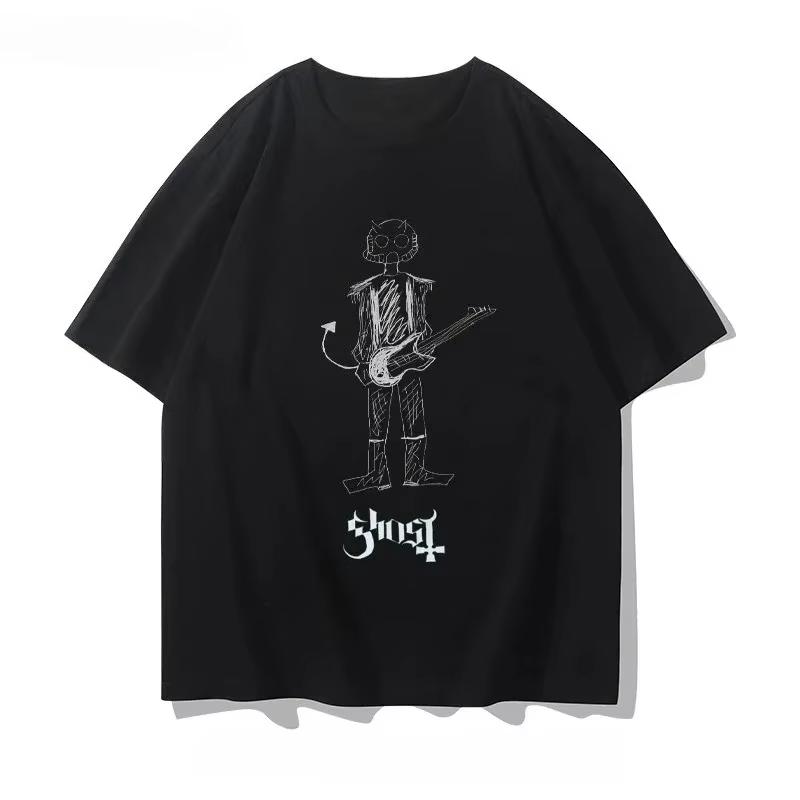 

2025 Summer Ghost B.C Band Metal Commemorative T-shirt Papa Swedish Hard Men s and Women s Short-sleeved Shirts 4XL