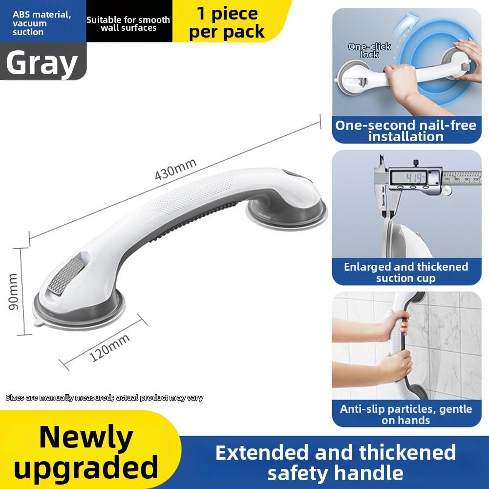 2pcs Extra-Strong Suction Grab Bars Safety Handles No Drill Installation For Home Bathroom Accessories