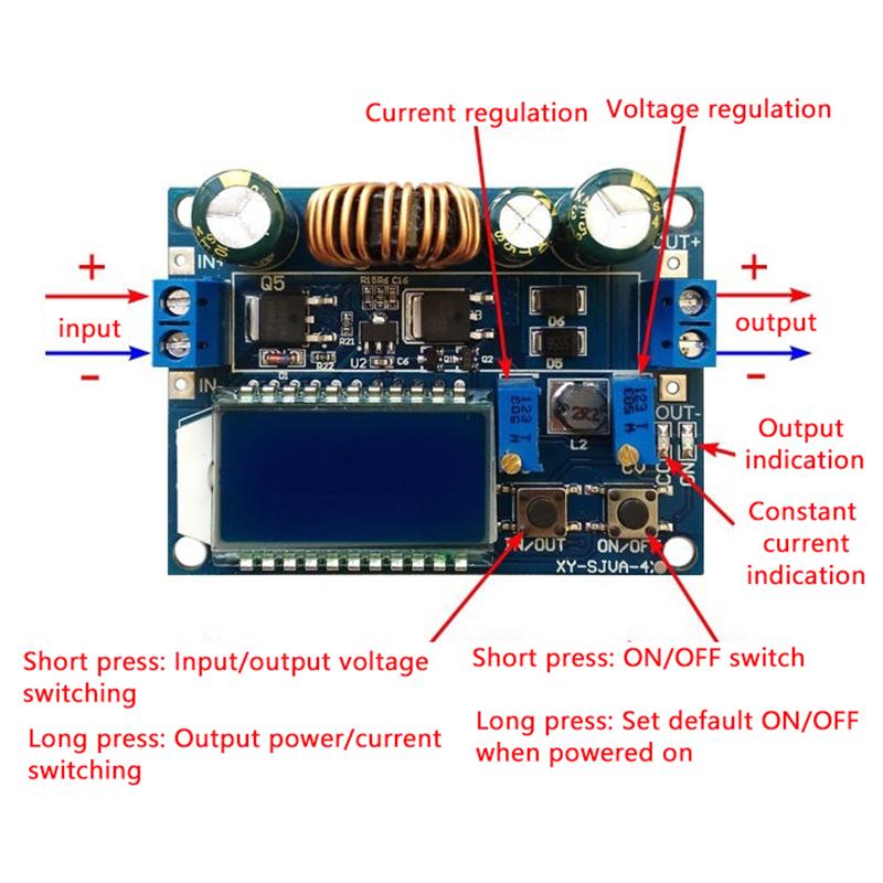Dc-Dc Buck Boost Converter 5.5-30V To 0.5-30V 35W Adjustable Step Up Down Voltage Regulator Power Supply Module Lcd Display