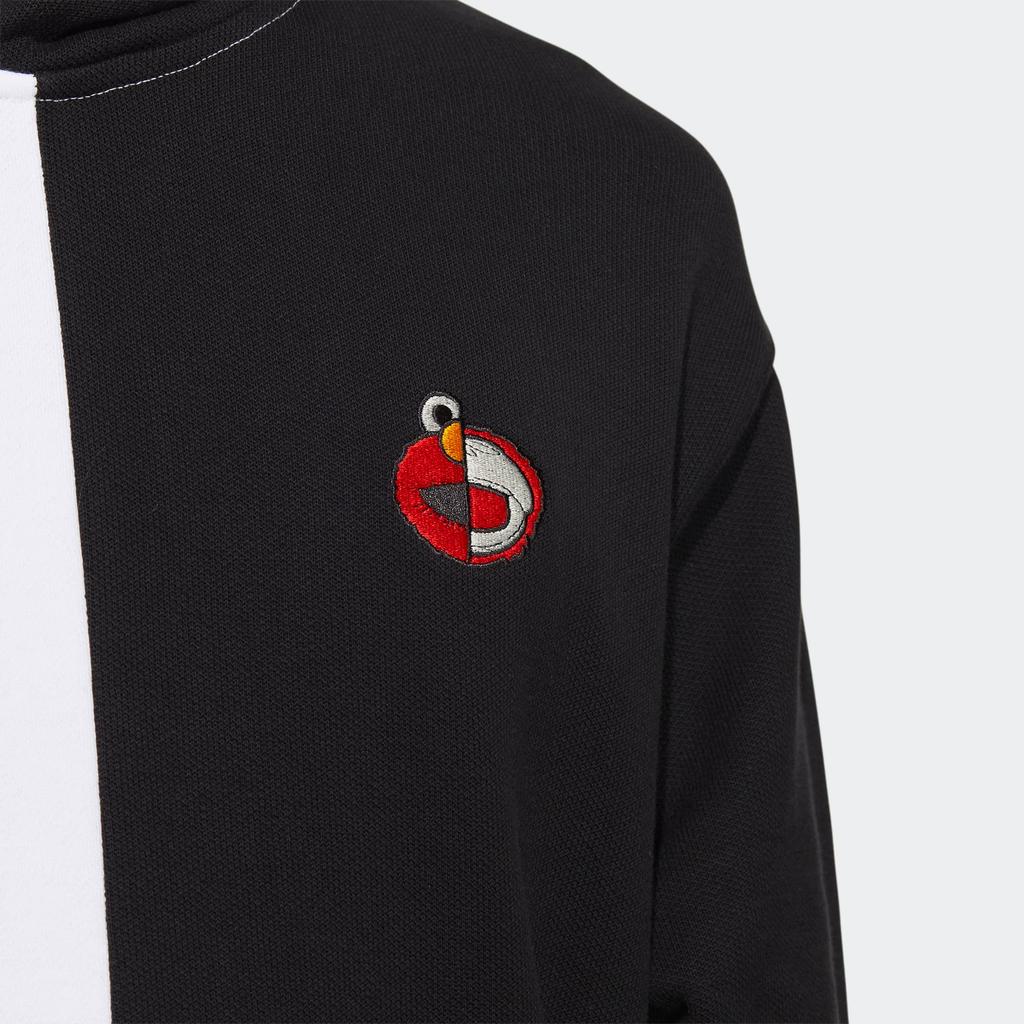 Adidas Neo X Sesame Street Joint Edition FW22 Unisex Hoodie With Logo Patchwork Design Unisex Hoodie Black White HM9939