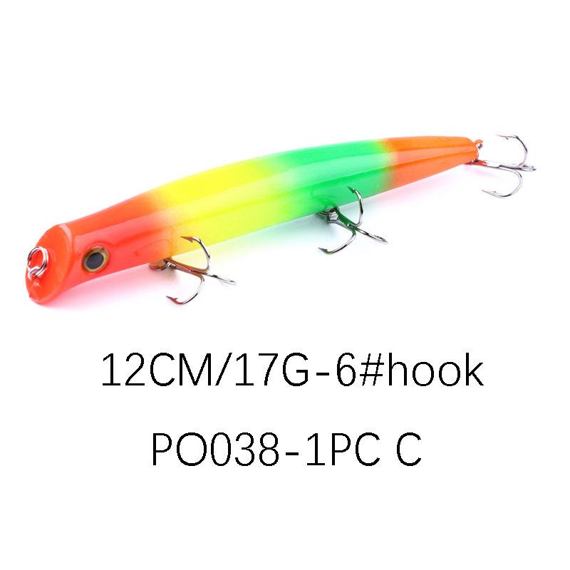 Surface Water Wave Resistance Lure17GLong Casting Jerkbait for Bass and Mandarin Fish, Specialized Fake Bait Hard Lure12CM