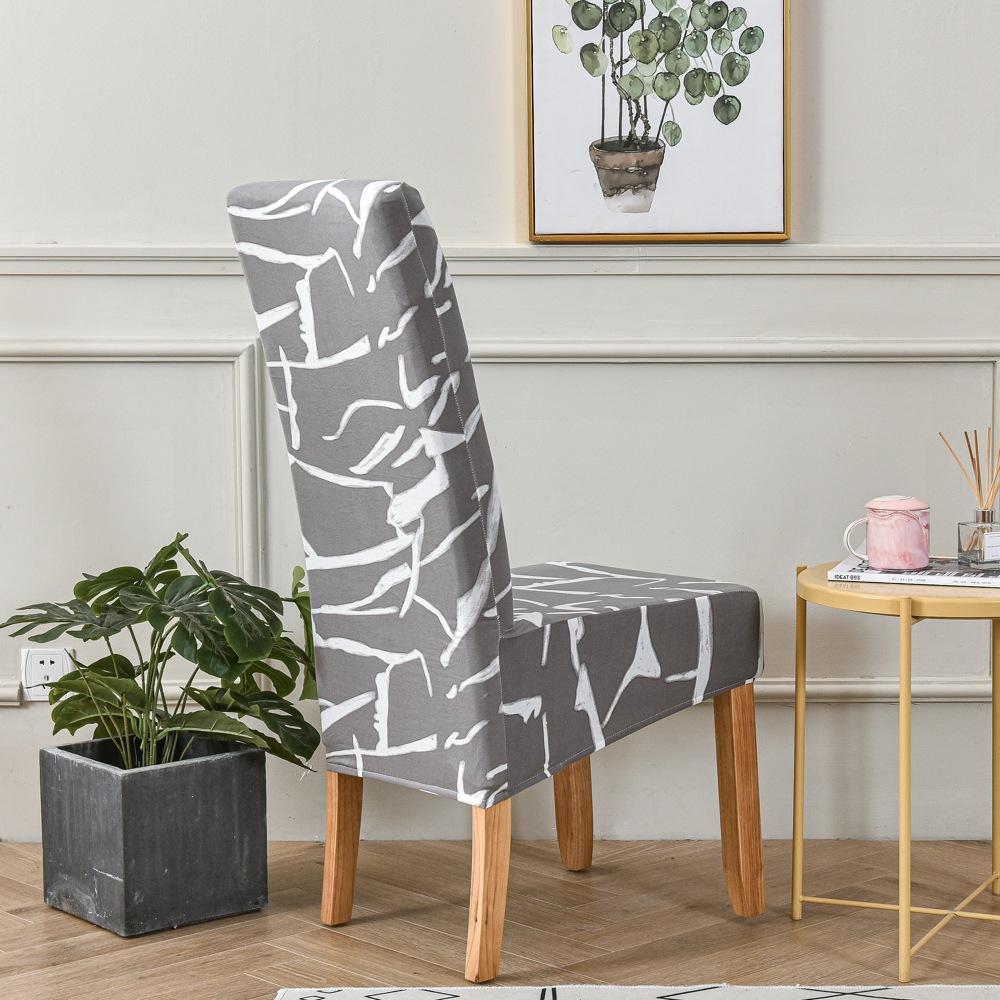 High Back Printed Elastic Large Diagonal Chair Cover Hotel Home Restaurant Chair Cover