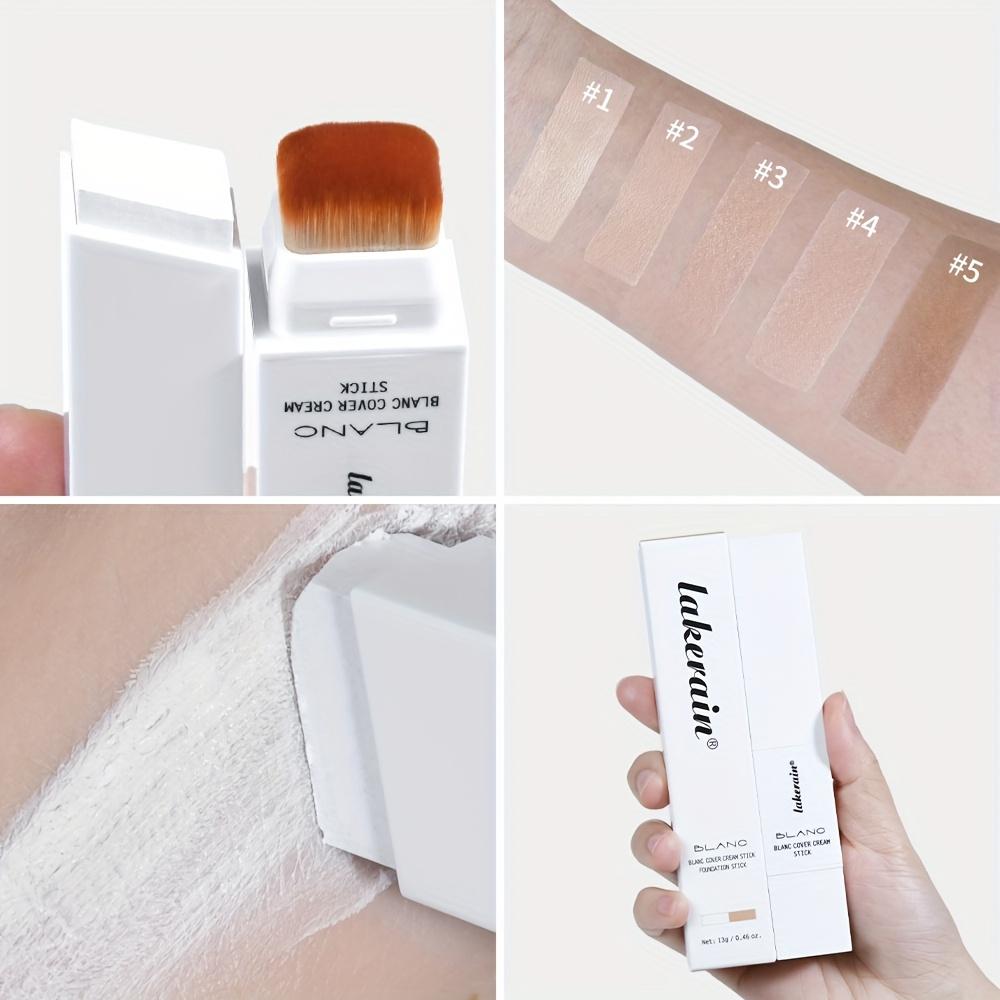 Foundation Stick Color Changing Foundation with Detachable Brush Blanc Cover Cream Stick Changing Hight Coverage Base Makeup