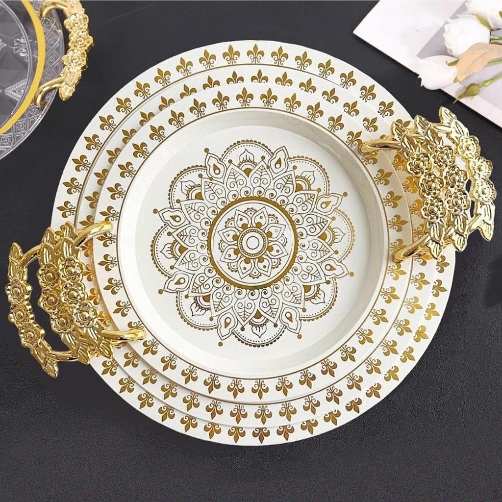 Decorative Serving Tray Fruit Plate European Dinnerware Round Food Platter for