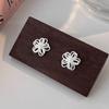 925 Silver Needle Hollow Line Flower Stud Earrings For Women Classic Jewelry Light Plant Accessories