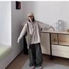 Fat Brother Men's Wide Leg Retro Pleated Pants: Elastic Waist, Loose Fit, Floor-Length, Hong Kong Style for Spring & Autumn