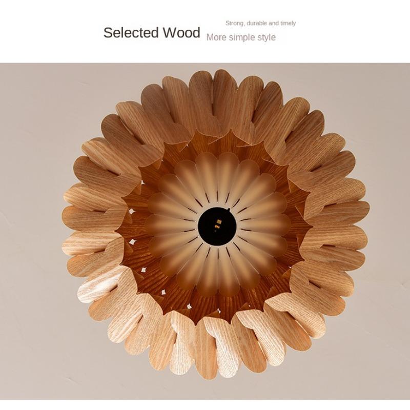 Solid Wood Restaurant Pendant Lamp Wooden Art Lamp Bedroom and Living Room Pendant Lamp