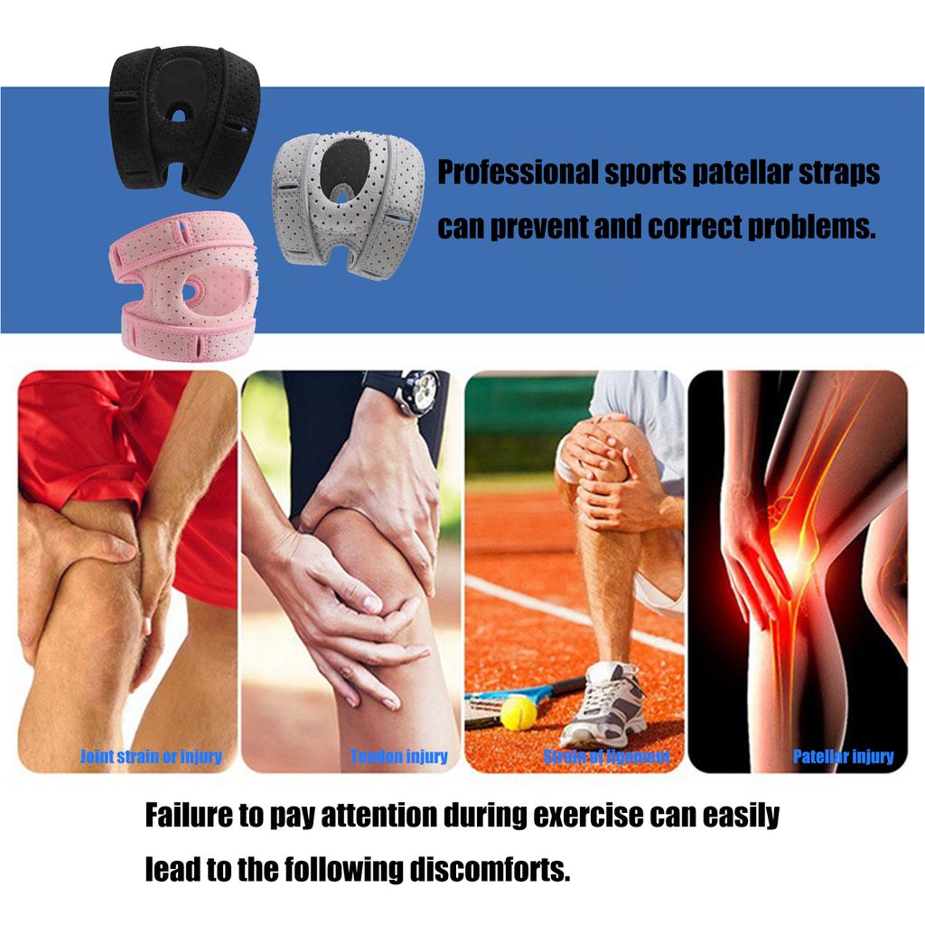 Patella Tendon Knee Brace Compression Patella Knee Support Adjustable for Baseball Basketball Soccer Cycling Hiking